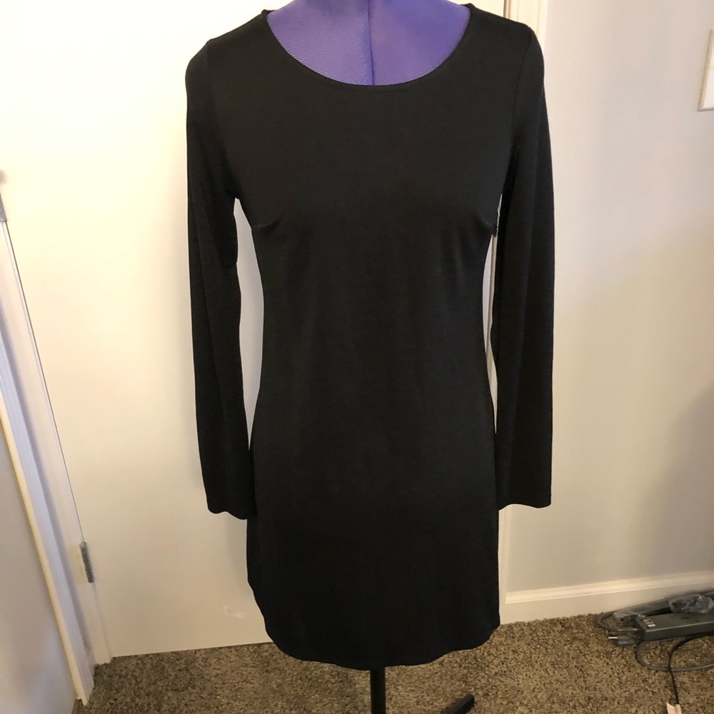 Black dress exposed zipper